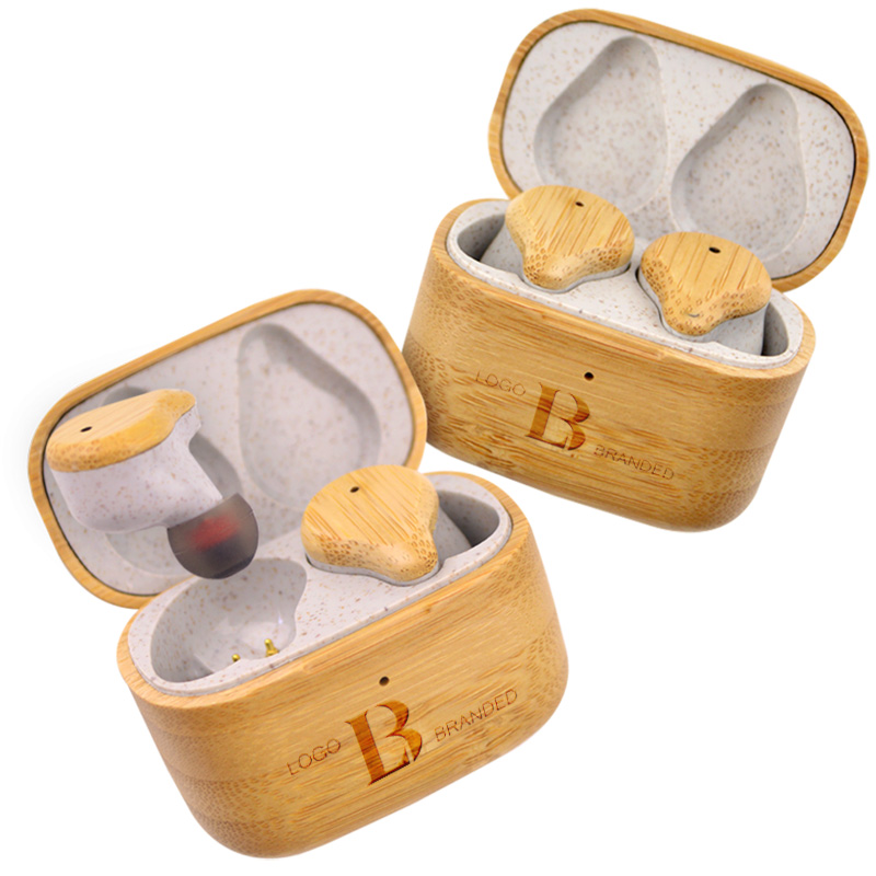 Image of Wooden Bluetooth EarPod Wheatstraw Smart EcoBuds